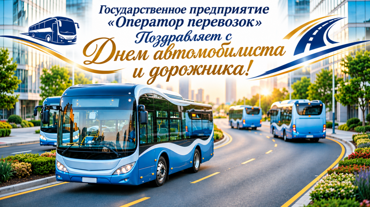 Государственное предприятие "Оператор перевозок" поздравляет всех с Днем автомобилиста и дорожника